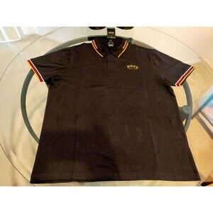 Hugo Boss Multicolored Collar Black Polo T-Shirt Size XXL (Fits like Large/XL)